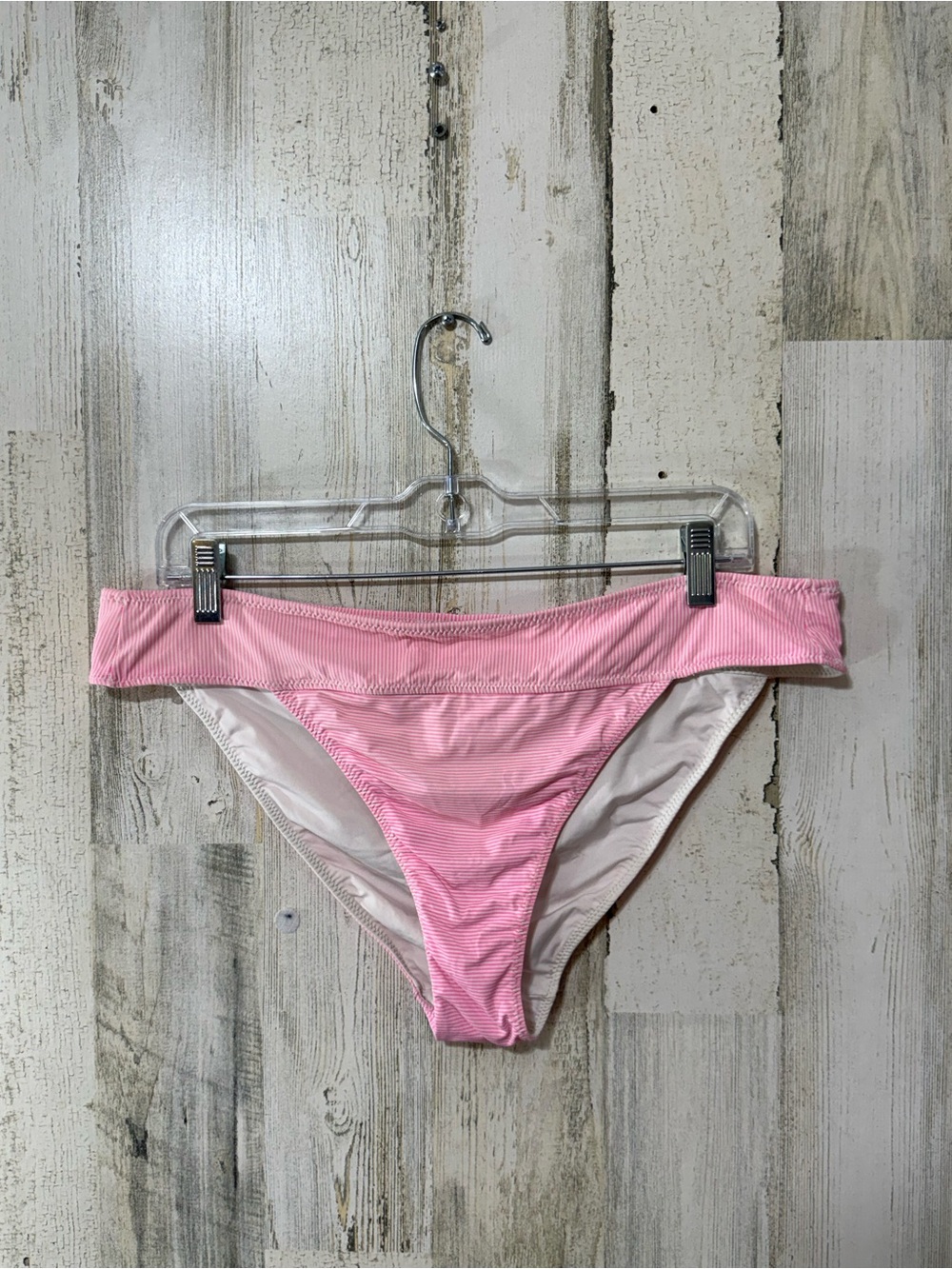 Vineyard Vines White Bikini Bottom with Pink Stripe Waistband
